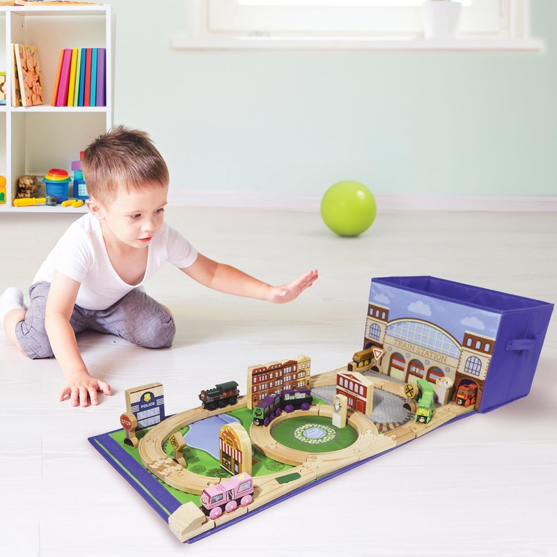 Zany Trains - Train Storage Bin and Play Mat -