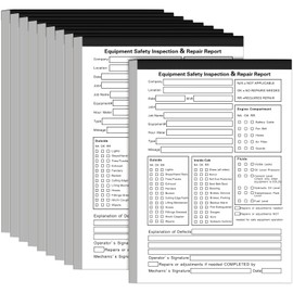 Humyoun 10 Pack 5.5" x 8.5" Equipment Safety Inspection Report Detailed Driver's Vehicle Inspection Report Book Daily Pre Trip 2-ply, Carbonless, 31 Sets of Forms Per Book