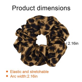 Vintage Leopard Print Scrunchie Set - Soft Multi Colored Leopard Print Hair Ties for Girls Women Boho Elastic Satin Scrunchies Stretchy Hair Ties for Buns Ponytail Holders for Braids Scrunchies 3 Pcs