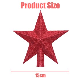 Christmas Tree Hat with Glittering Stars - Christmas Tree Hat with Stars - Any Tree Hat for Christmas Tree Hats (Red)