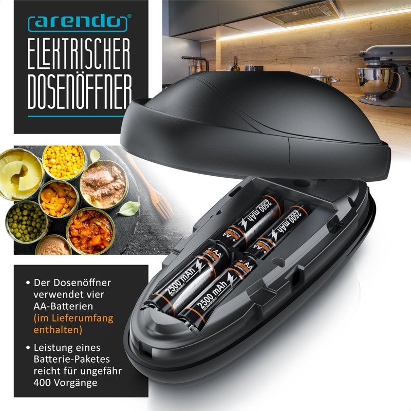 Arendo - Can opener electric - automatic 360° rotation -