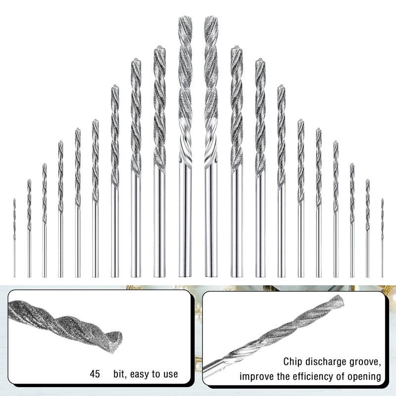 Honoson 20 Pieces Diamond Drill Bits Set for Stone Twist