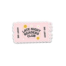(3pcs) Late Night Readers Club Sticker - Bookish Sticker - Book Lover Gift - Bookish Merch - Reading Lover - E-Reader - Decorative Decals - Unique and Eye-Catching - Durable & Waterproof