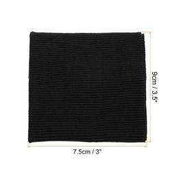 MECCANIXITY Elastic Cuffs Ribbed Trims 3" x 3.5" Cotton Fabric Knit Rib Stretch Tape Cuff Sleeve Waistband for Sewing, Black 1 Pair