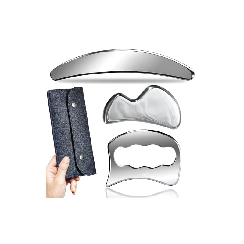 AnTiexi 3 in 1 Stainless Steel Gua Sha Massage Tool