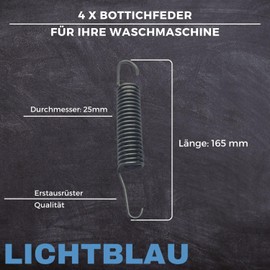 LICHTBLAU 4 x Metal Springs for Miele Washing Machine 4176890, 4473970 Vat Suspension Tension Spring Tension Spring
