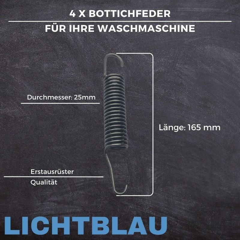 LICHTBLAU 4 x Metal Springs for Miele Washing Machine 4176890,