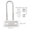 sourcing map Round U-Bolt 1.26"(32mm) Inner Width 120mm Length Steel