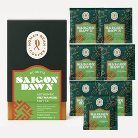 Saigon Dawn – Vietnamese 100% Robusta V60 Phin Filter Drip Coffee Bags Medium Roast (7-Pack)