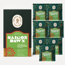 Saigon Dawn – Vietnamese 100% Robusta V60 Phin Filter Drip Coffee Bags Medium Roast (7-Pack)