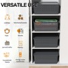 6-Pack Plastic Storage Baskets with Lid, Organizer Bins, Gray