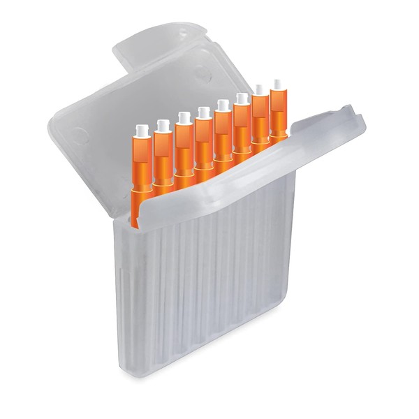 JB White Pack of 8 Cerumen Filters for Hearing Aids Compatible with Starkey Hear Clear Hearing Aids and Kind evo/evoR Cerumen Filter Height: 1.5 mm Diameter 1.7 mm Orange