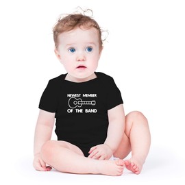 AW Fashions New Member Of The Band Baby Bodysuit Funny Family Newborn Outfit for Boys or Girls Clothing (6 Months, Black)