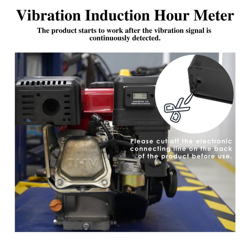 NInE-ROnG Vibration Digital Hour Meter Self-powered Gauge Waterproof IP68 for