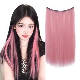 HAPVITAL One Touch Color Extension, Hair Extension, 19.7 inches (50 cm), Synthetic Hair, Inner Color, Hair Extension, Long, Straight Extension, Cosplay, Heat Resistant, Korean Style, Party, Fashion,
