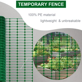 OrangeStar Garden Fence, 2-Pack 40" x 100' Temporary Fence Snow Fence with Steel Stakes, Portable Plastic Mesh Fencing Roll Safety Fence for Dogs Garden Lawn Yard Pool Outdoor, Green