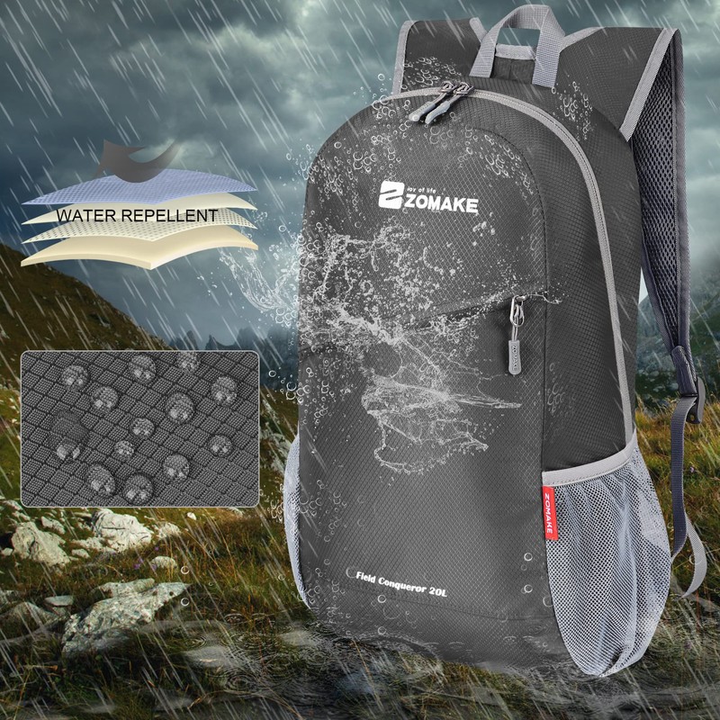 ZOMAKE Foldable Backpack Lightweight Rucksack 20L,Ultra Packable Small Backpacks Water