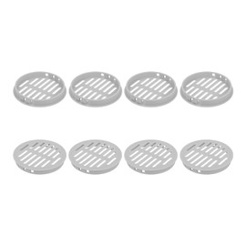 sourcing map 8Pcs 80mm/3.15" Circular Soffit Air Vents, Plastic Soffit Vent Cover, Round Mesh Hole Louver for Bathroom Kitchen Cabinet Wardrobe, Light Gray