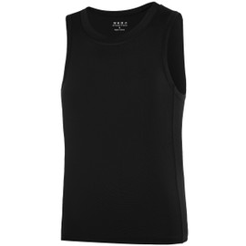 RIKUAOU Boys Compression Tank Tops Athletic Quick Dry Sleeveless Undershirts, Soft Tagless Base Layer Shirt for Youth Kids Black