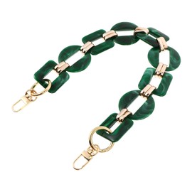 PRETYZOOM Green Resin Handbag Chain Straps Acrylic Purse Chain Strap Replacement Purse Clutches Handles for Purse Handbags DIY Crafts Purse Bags Chain 40cm