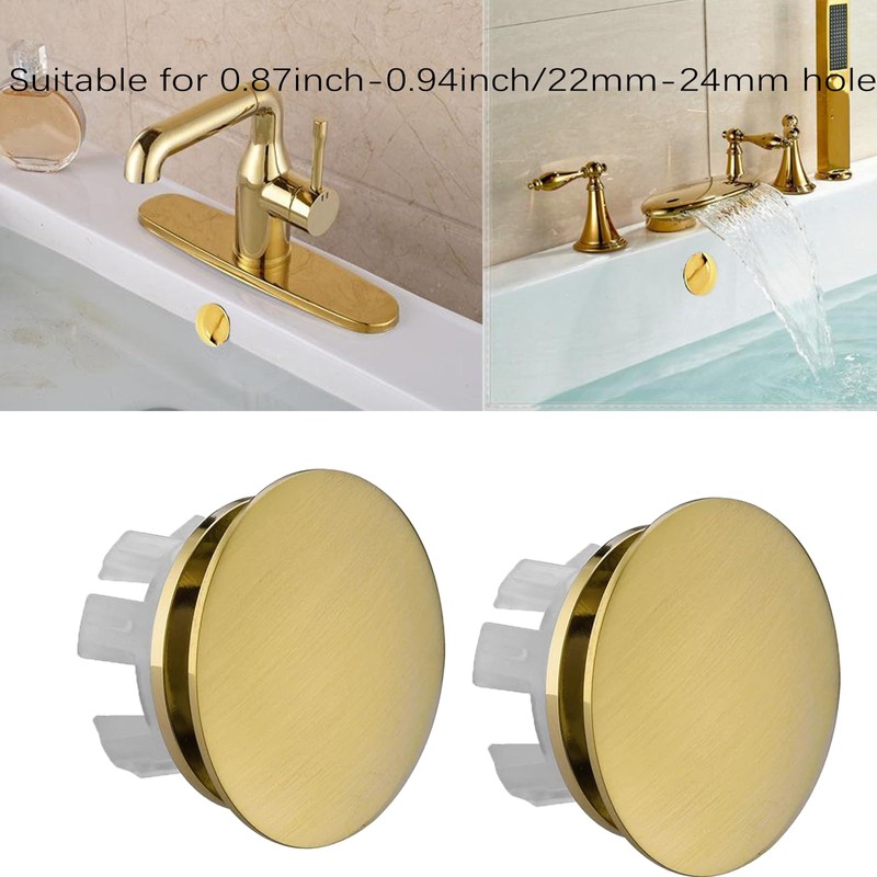 2 Pack Sink Basin Overflow Trim Ring Solid Brass Bathroom