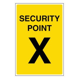 V Safety Security Point X 200 x 300mm - 2mm Rigid Plastic