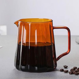 NUBAGO コーヒーサーバー 耐熱ガラス おしゃれ 割れない 保温 コーヒードリップ器具 アウトドア 木製ホルダー ハンドドリップ ハンドドリップセット コーヒーポット ガラス コースター付き ２～４人分 550ml オレンジ