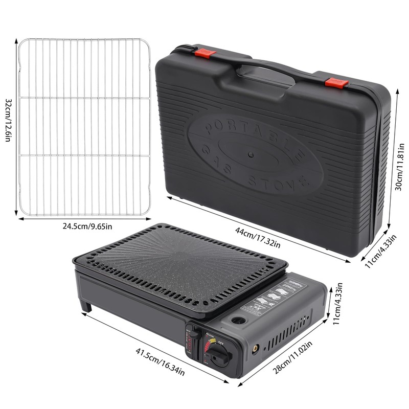 Portable Butane Gas Grill Camping BBQ Grill Indoor Tabletop Stove