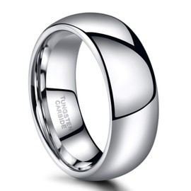 Zakk Rings Women Men Tungsten Silver Front Ring Narrow Simple Polished Engagement Rings Wedding Rings Wedding Rings 2 mm 4 mm 6 mm 8 mm, Tungsten, No Gemstone