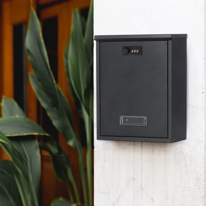 Mailbox with Combination Lock, Lovndi Wall Mounted Locking Mailboxes, Medium