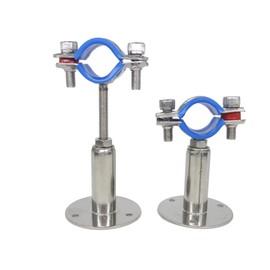 Stainless Steel Wall Mount Ceiling Mount Pipe Supports, Adjustable Pipe Bracket Clamp Pipe Straps for Dia 3/4 inch Pipe Tube, Set of 2