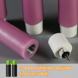 Eywamage Hot Pink LED Taper Candles with Remote, Realistic Flickering Flameless Battery Window Candles Set of 6