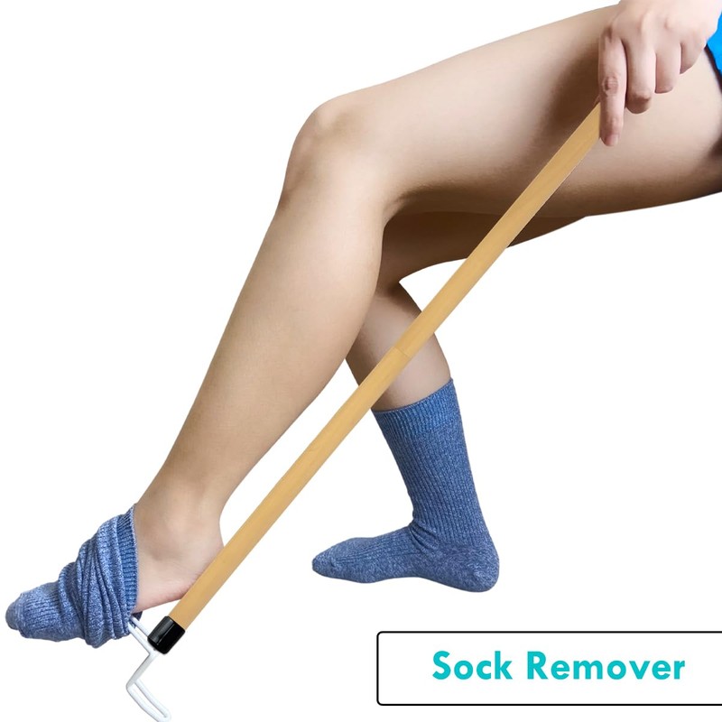 Nourislif 27'' Dressing Stick, Long Dressing Stick for Elderly, Disabled,