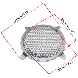 OZXNO 2 Pcs 8 Inch Speaker Grills Subwoofer Grill Waffle Grill Guard Protector Covers with Mounting Screws ABS Mesh Round Subwoofer Speaker Cover (Silver)