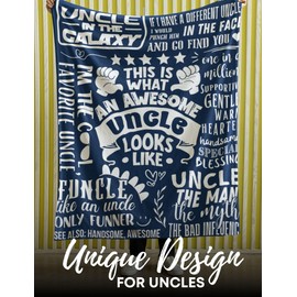 Huglanket Uncle Birthday Gifts Throws, Funny Gift from Niece Nephew, Flannel Blanket for Birthday, Christmas 127 x 165
