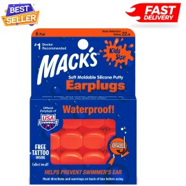 Mack's Comfortable Soft Moldable Silicone Putty Ear Plugs - Size 6 Pair