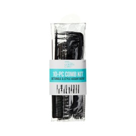 Kiss Colors  Care Juego de Peine Profesional 10 Piezas Para Desenredar Negro                                                                          