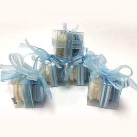 French Macarons Party Favors - 10 Pack (Blue & White)