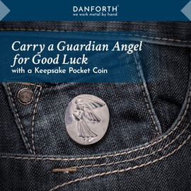 DANFORTH – Vilmain Pocket Angel Tokens/Coins, Pewter, Made in The USA, Gift Bag (Pack of 50)