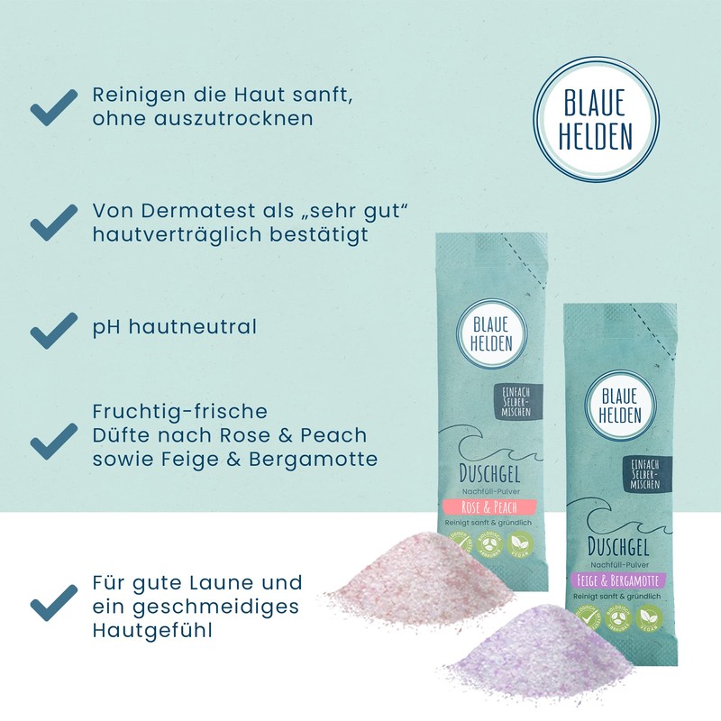 Blaue Helden Rose & Peach Shower Gel Starter Set +