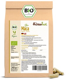 Achterhof Maca Capsules Organic Pack of 400 | Refill Pack | High Dose with 3000 mg Maca Powder per Daily Dose | Vegan | 100% Pure Maca Root from Peru
