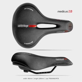 Büchel Twin Women Bike Saddle WITTKOP Medicus 2.0 Trekking – Black, One Size, 51202