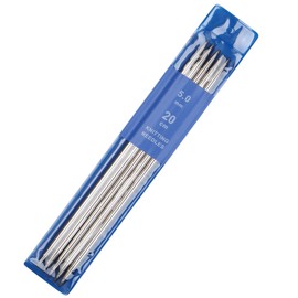 Coopay 5 Piece Needle Set 5.0 mm Knitting Needles Set, 20 cm Length Stainless Steel Knitting Needles for Socks, Scarves, Hats, Pets, Sweaters, Sock Needles 5.0 mm