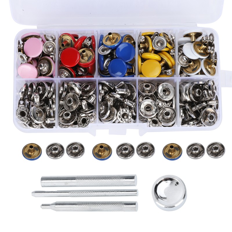 Snap Fastener Kit Metal Press Stud Leather Tich Button Tool