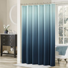 MVSUTA Cortina de ducha de poliéster impermeable con estampado moderno azul degradado, cortinas de ducha populares para baño, 72 pulgadas de ancho x 72 pulgadas de largo