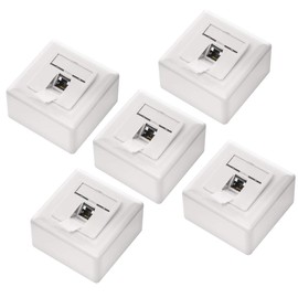 deleyCON 5x CAT6 Universal Network Sockets - 1x RJ45 Port - Shielded - Surface-Mounted or Flush-Mounted - 1 Gigabit Ethernet Network - EIA/TIA 568A&B - White