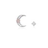 [Custom Made] Aquarius Dear Moon Amethyst Unbalanced Constellation Earrings OTE120611B