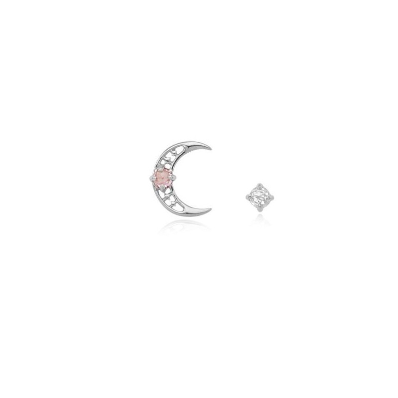 [Custom Made] Aquarius Dear Moon Amethyst Unbalanced Constellation Earrings OTE120611B