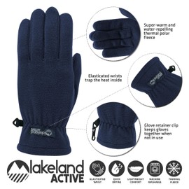 Lakeland Active Men's Kendal Thermal Fleece Winter Gloves - Navy Blue - X-Large