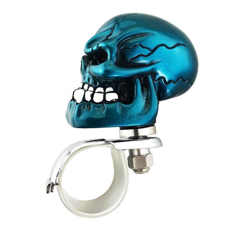 Abfer Car Steering Wheel Spinner Knob Skull Shape Turning Assist